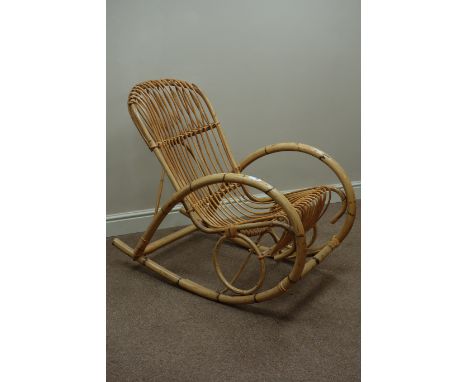 1970s vintage retro bamboo rocking chair    Condition Report   Click here for further images, condition, auction times & deli