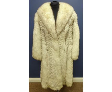 Silver fox fur three quarter length coat, size 12 - Vintage Clothing   Condition Report   Click here for further images, cond