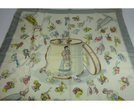 Hermes silk scarf 'Paris Modistel' designed by Hugo Grygkar
