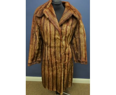 Musquash three quarter length fur coat - Vintage Clothing   Condition Report   Click here for further images, condition, auct
