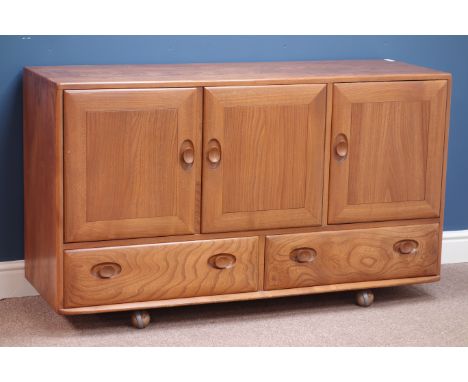 Ercol 'Windsor' light finish elm sideboard, W130cm, H76cm, D45cm   Condition Report   Click here for further images, conditio