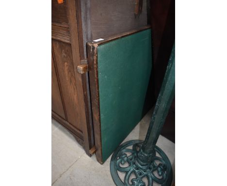 A traditional folding card table