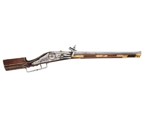 A GERMAN 40 BORE WHEEL-LOCK CARBINE, CIRCA 1610  ‡ with two-stage swamped sighted barrel (fore-sight removed), octagonal bree