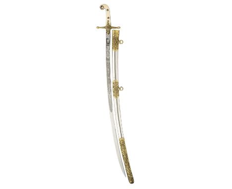 AN EDWARD VII 11TH (PRINCE ALBERT'S OWN) HUSSARS OFFICER'S LEVÉE SWORD  ◉ RETAILED BY HAWKES & CO, 14 PICCADILLY LONDONof reg