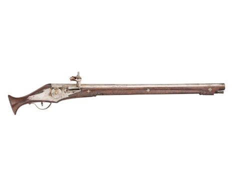 A 20 BORE ITALIAN LONG WHEEL-LOCK BELT PISTOL, CIRCA 1610-20  ‡ with two-stage barrel, octagonal breech struck with a mark be