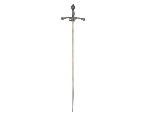 A FINE GERMAN (SAXON) RAPIER, CIRCA 1580-1600  with slender tapering blade of flattened-hexagonal section, struck with the sa