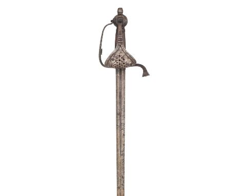 A SWEDISH MILITARY SWORD, CIRCA 1620-30  ‡ with tapering blade formed with a short slender fuller on each face, iron hilt of 