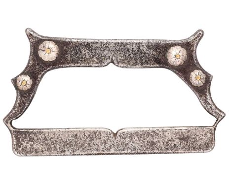 A SOUTH INDIAN KNUCKLE PUNCH (VAJRA-MUSHTI), 18TH/EARLY 19TH CENTURY  of shaped outline, with straight leading edge, a pair o