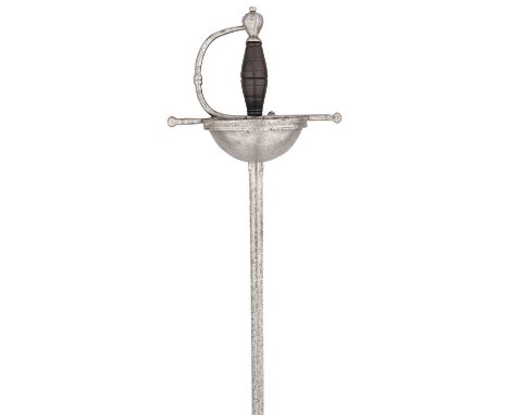 AN OFFICER’S CUP-HILT RAPIER, LAST QUARTER OF THE 17TH CENTURY, PROBABLY PORTUGUESE  ‡ with slender blade stamped ‘Solingen’ 