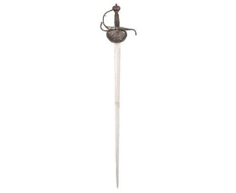 A NORTH GERMAN ‘PAPPENHEIMER’ RAPIER, SECOND QUARTER OF THE 17TH CENTURY  ‡ with polished double-edged blade of hollow-diamon