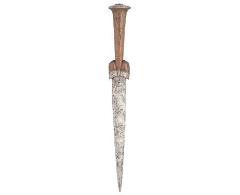 A NORTH EUROPEAN BALLOCK DAGGER, CIRCA 1450-1500, PROBABLY FLEMISH  with tapering blade of flattened-diamond section, iron hi