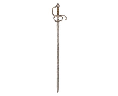 A GERMAN RAPIER, CIRCA 1620  ‡ with broad tapering blade of flattened-hexagonal section, stamped with a series of marks (indi