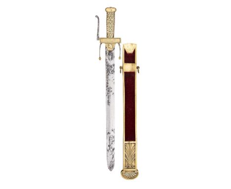 A RARE FRENCH GLAIVE FOR THE ECOLE DE MARS, CIRCA 1794  of regulation type, with broad double-edged blade (areas of light pit