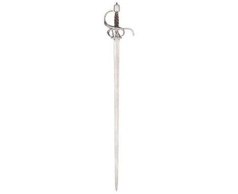 A GERMAN RAPIER, SECOND QUARTER OF THE 17TH CENTURY  ‡ with broad tapering blade of flattened-hexagonal section, tapering ric