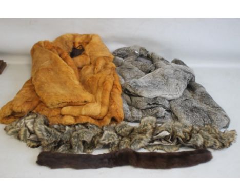 TWO VINTAGE LADIES' FUR COATS, along with a stole and collar.