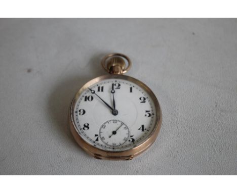 TOP WIND POCKET WATCH (Unsigned) white enamel dial, with large Roman Numeral markings.