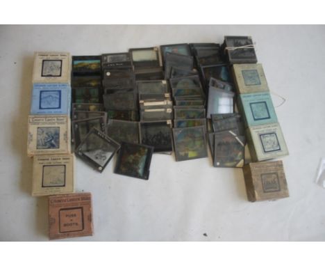 A COLLECTION OF MAGIC LANTERN SLIDES, to include boxed sets by "John Gilpin", "Primus Junior Lectures Series", etc together w