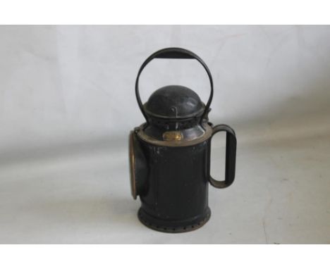 A "WRIGHTS PATENT" 3 ASPECT LAMP with black painted body with brass tag maker's mark