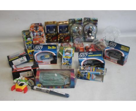 A COLLECTION OF FILM AND TV RELATED MODELS AND TOYS to include four Corgi James Bond 007 Cars - The Living Daylights, The Man