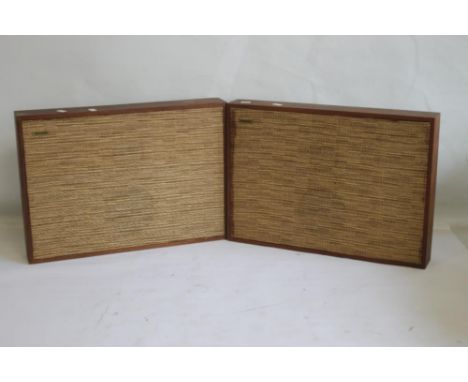 A PAIR OF VINTAGE "ROGERS" SLIMLINE STEREO SPEAKERS