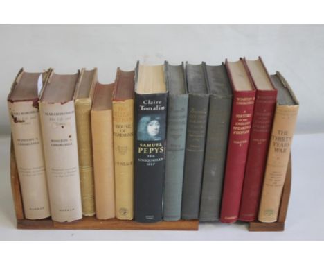 BOOKS ON HISTORICAL FIGURES BELONGING TO THE STOPES-ROE ESTATE SOME WITH FAMILY INSCRIPTIONS to include Winston Churchill - '