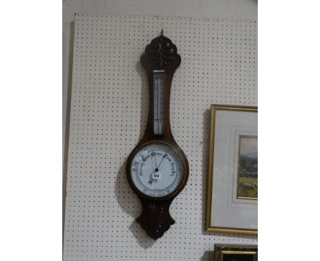    An Edwardian Oak Encased Aneroid Wall Barometer                                 