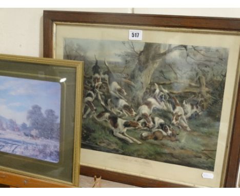     An Edwardian Coloured Hunting Print Titled "The End Of The Run", Together With Further Prints                            