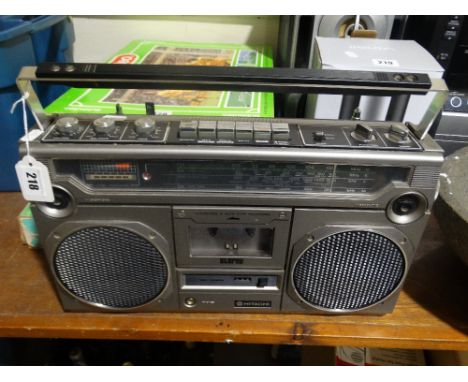     A Retro Hitachi Radio Cassette Player                                           