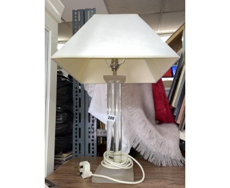 FOUR COLUMN CLUSTER TABLE LAMP ON SQUARE SECTION BASE 34CM H