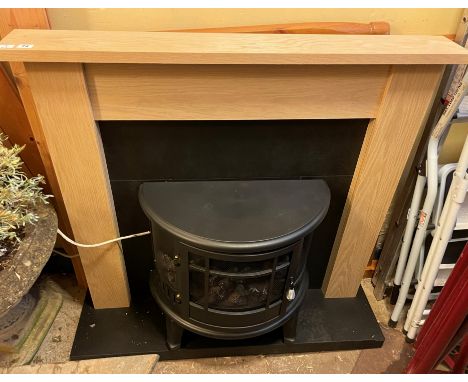 LIGHT OAK MODERN FIREPLACE AND COAL EFFECT ELECTRIC FIRE
