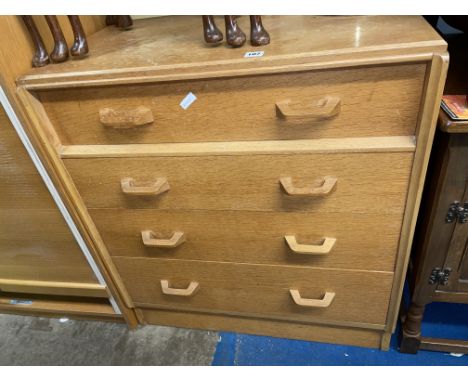 1950S/60S G PLAN LIGHT WOOD FOUR DRAWER CHEST 