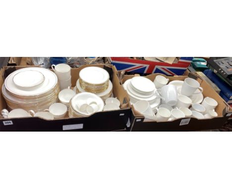 TWO BOXES - DUTCHESS ASCOT PATTERN PART TEA AND DINNER SERVICE, PART ROYAL GRAFTON AND ROYAL WORCESTER SETS