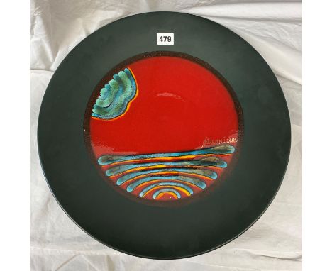 POOLE POTTERY LIMITED EDITION HAND PAINTED MILLENNIUM PLATE DIAMETER 41CM APPROX