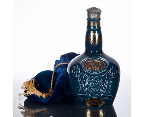 ROYAL SALUTE 21 YEAR OLD 
Blended Scotch Whisky by Chivas Brothers in blue ceramic flagon. 26 2/3 fl.ozs, 70°proof, with pouc