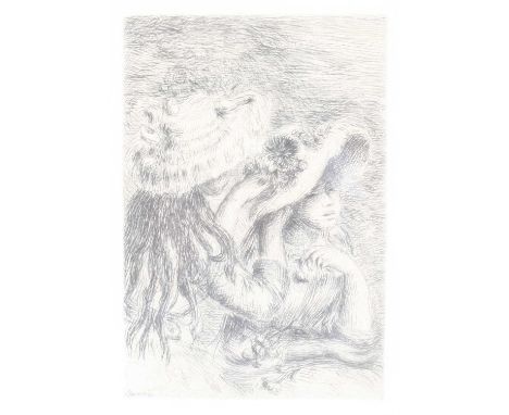 After Pierre Auguste Renoir (1841-1919) - Le Chapeau Epingle, etching, signed in the plate, 12 x 8cm 