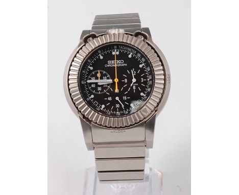 A gents titanium Seiko Speedmaster Prospex chronograph wristwatch, having calibre 7T62 quartz movement, hinge dial, limited e