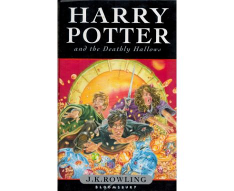 Harry Potter and the Deathly Hallows Hardback Book 2007 First Edition published by Bloomsbury Publishing Plc some ageing good