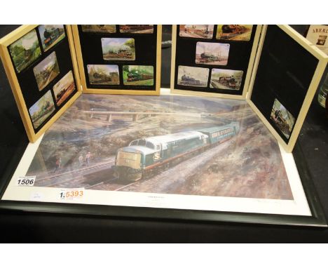 Framed and glazed limited edition Alan Fearnley railway print "Northbound" 586/750 signed by artist lower right in margin, 60