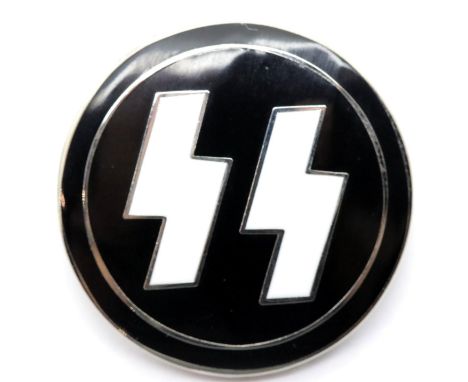 WWII German style Nazi SS enamel badge. P&amp;P Group 1 (£14+VAT for the first lot and £1 + VAT for subsequent lots). 