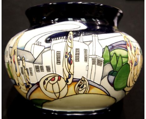 Large bulbous Moorcroft trial vase in the Country pattern, H: 25 cm, D: 45 cm. P&amp;P Group 3 (£25+VAT for the first lot and