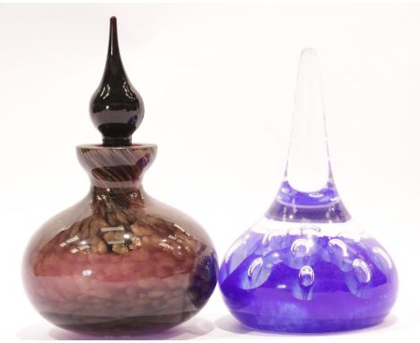 Lidded perfume bottle and large paperweight. P&amp;P Group 2 (£18+VAT for the first lot and £2+VAT for subsequent lots) 
