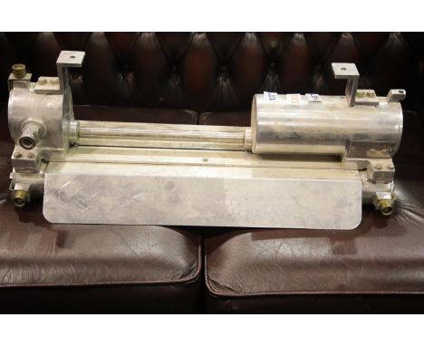 Unusual Daeyang explosion proof chrome and brass hanging lamp submarine galley lamp. This lot is not available for in-house P