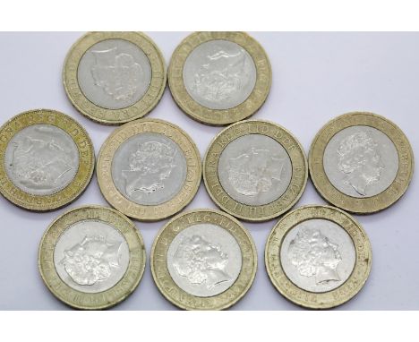Nine collectable £2 coins including Mary Rose, WWI etc. P&amp;P Group 1 (£14+VAT for the first lot and £1+VAT for subsequent 