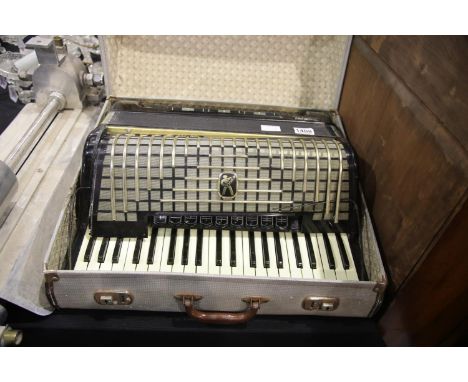 Hohner Atlantic IIIP accordion with damage to front cover and all keys releasing. This lot is not available for in-house P&am