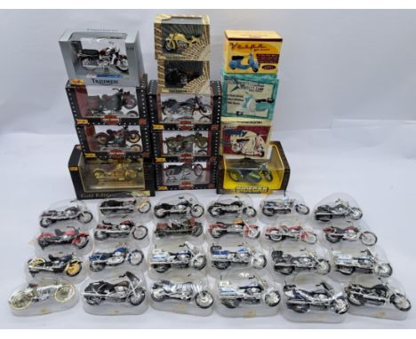 Maisto, Ixo, &amp; Similar Boxed &amp; Blister Packed Motorcycle Group, mostly consisting of Harley Davidson models, to inclu
