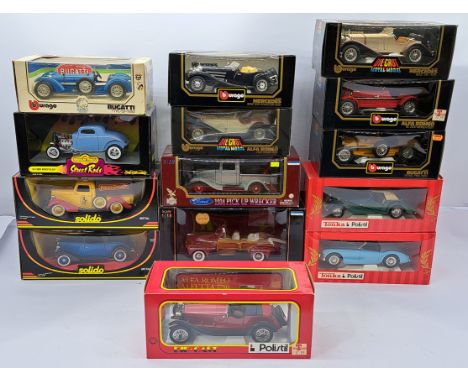Bburago, Polistil, Solido &amp; Similar Boxed 1:18 Scale Vehicle Group, to include 1946 Ford Sportsman, '34 Ford Newstalgia, 