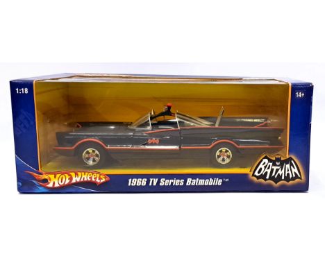 Hot Wheel "Mattel", a boxed 1:18 scale Batman 1966 TV Series Batmobile L2090. Although not checked for completness conditions