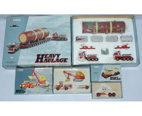 Corgi, a boxed group of Heavy Haulage to include, CC12403&nbsp;Volvo FH Fertiliser Dryer load Set, "Heanor Haulage", CC31010 
