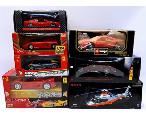 Maisto, Bburago, Guiloy, Newray and similar, a boxed mixed scale group to include 18-26027 1:24 Scale Ferrari Monza SP1, Guil