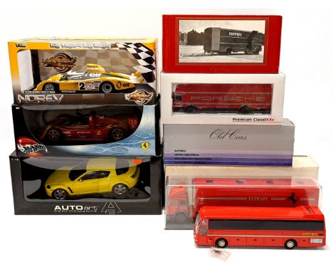 Autoart, Hot Wheels, Premium Classixxs, Norev and similar, a boxed 1:18 and similar scale group to include 54593 Ferrari 333 